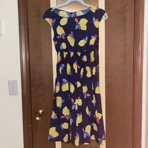 Kate Spade cap sleeve lemon dress size 6